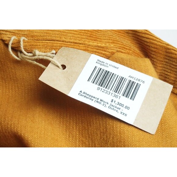 Anderson Sheppard Work Jacket Corduroy Coat Ochre Sz XXS Brand New - Picture 8 of 8